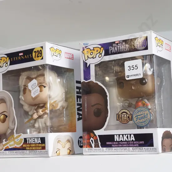 2x boxed Pop figurines; Thena, Nakia