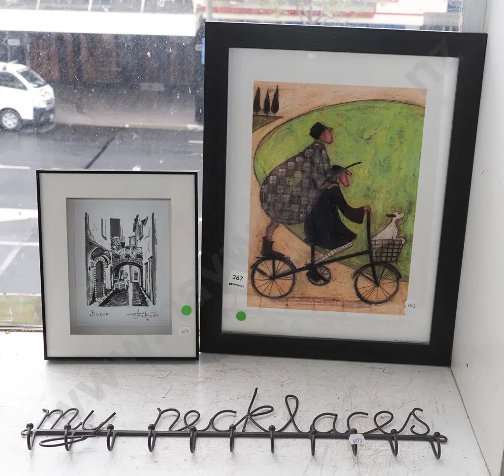 2x framed prints, wall mounted My Necklaces rack Image 1++