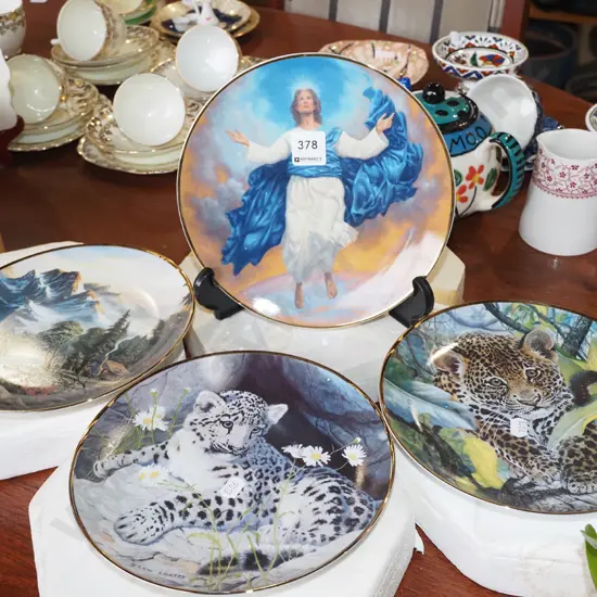 4x Franklin Mint cabinet plates 