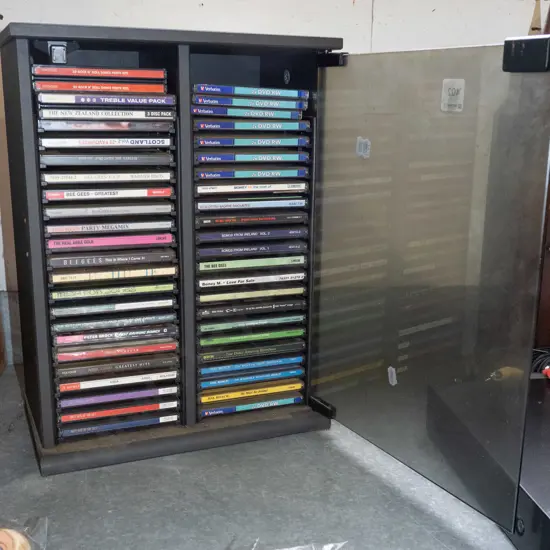 small CD cabinet and CDs H420