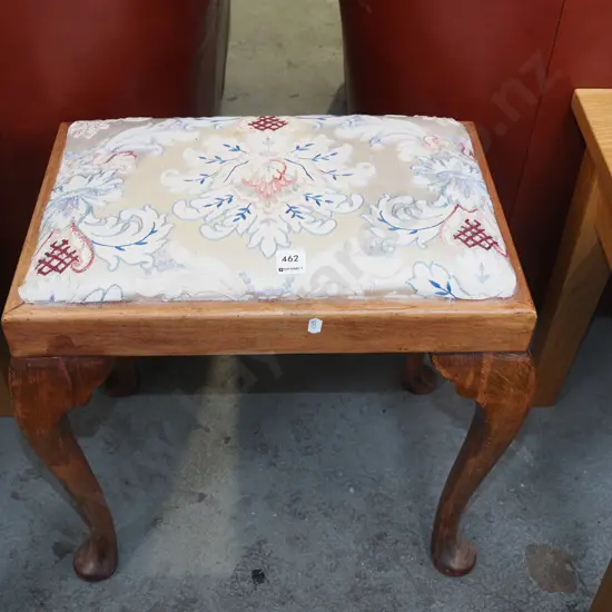 mahogany cab leg needlework piano stool