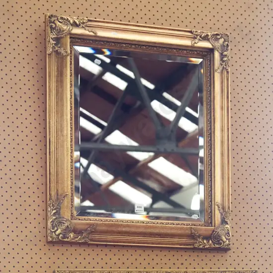 ornate gilt framed bevelled edge wall mirror H650 W540