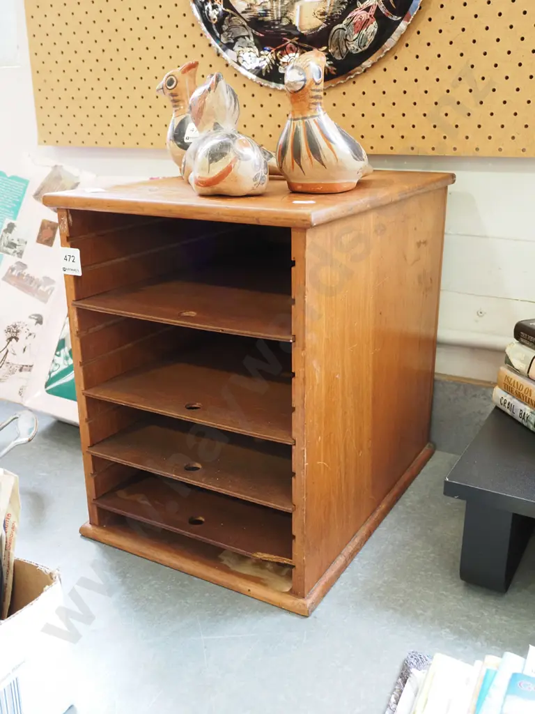 wooden desk top stationery organiser Image 1++