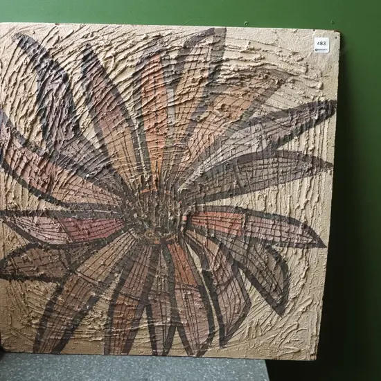 mixed media on board - flower