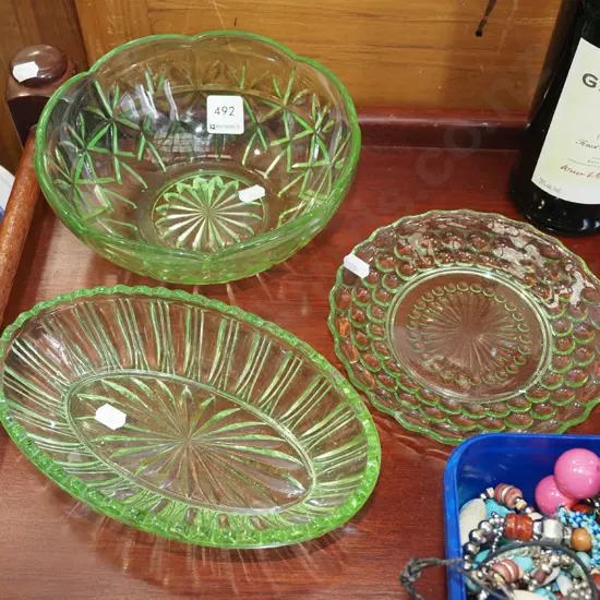 depression glass bowls, plates