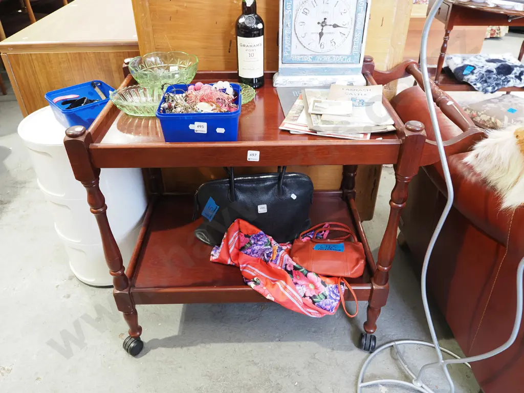 mahogany tea trolley Image 1++