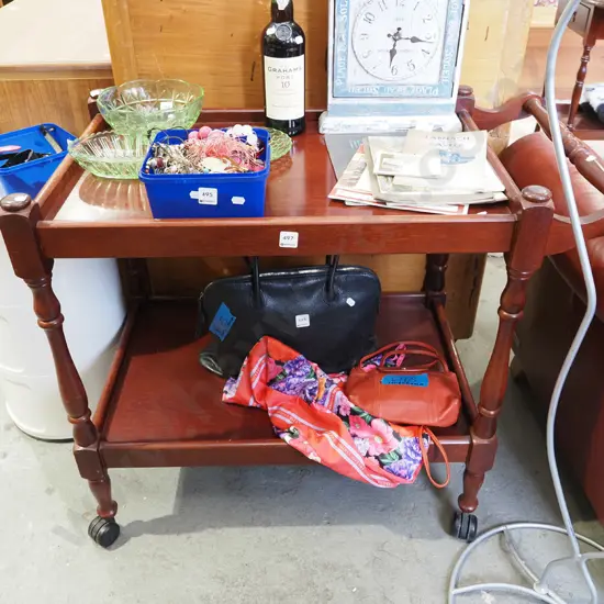 mahogany tea trolley