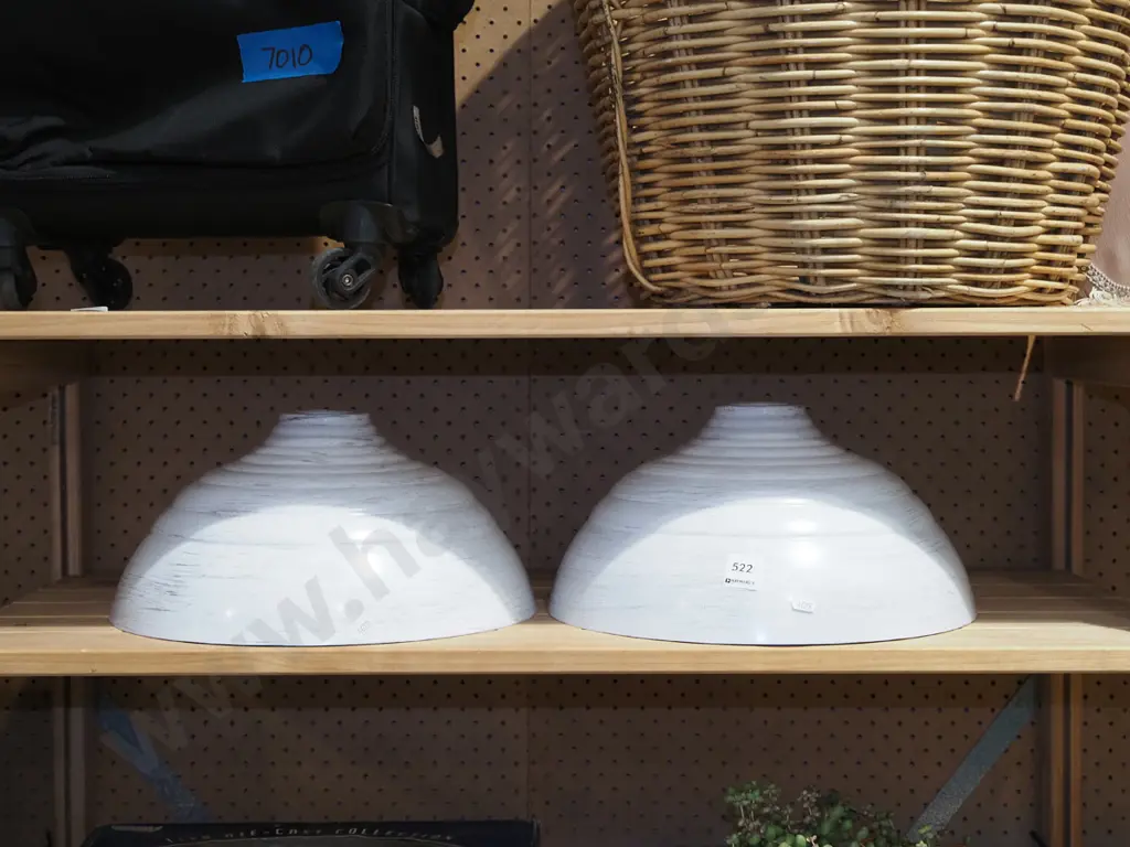 2x spun aluminium light fittings Image 1++