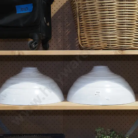 2x spun aluminium light fittings