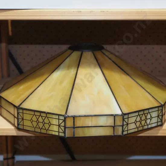 arts and crafts style leadlight light hanging light shade - some damage