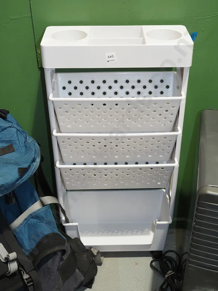 plastic bathroom shelves on casters H7808 Image 1++
