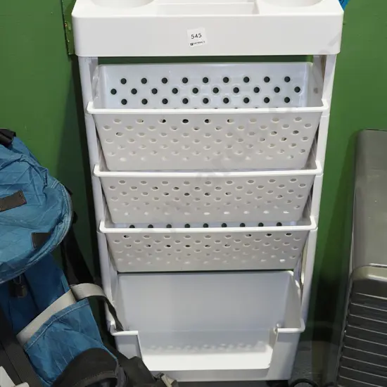 plastic bathroom shelves on casters H7808