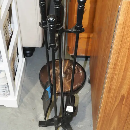 black metal fireside set
