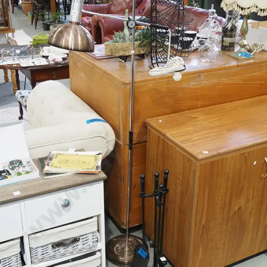 mid century spun aluminium adjustable light on stand