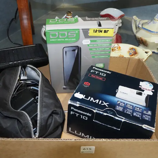 box Freeview antennae, Luminex digital camera, small solar panel etc