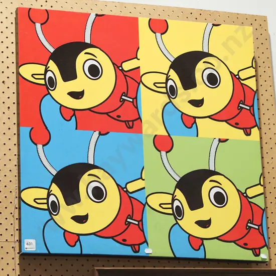 framed buzzy bee print on canvas