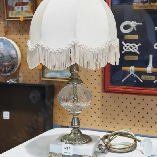 marble, brass and glass table lamp H400