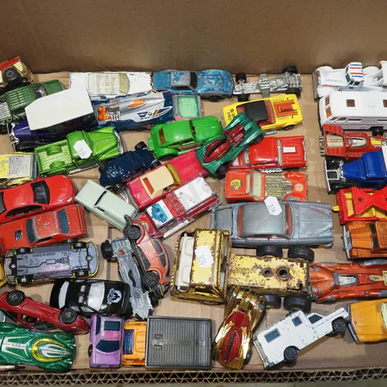 box of model vehicles