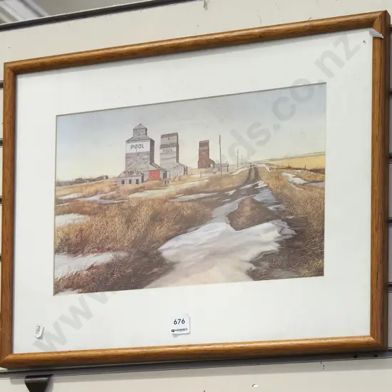framed print - grain silos