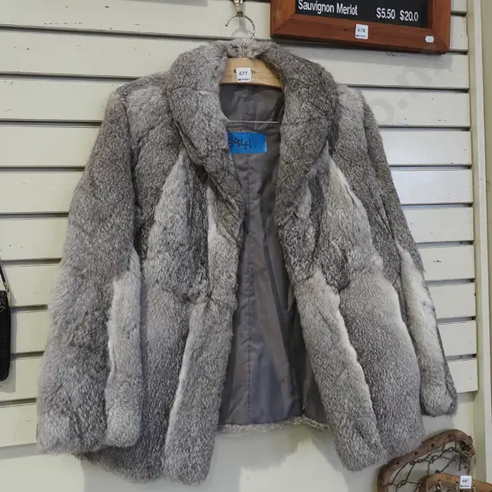grey fur jacket