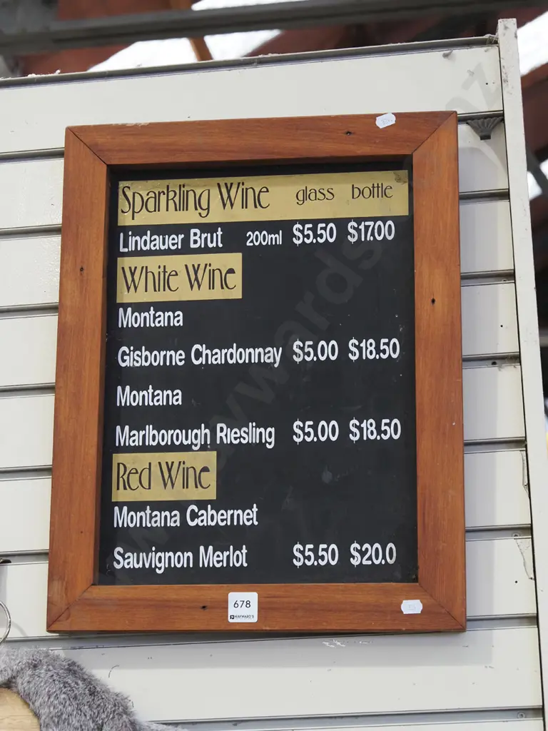 café blackboard - wine prices Image 1++