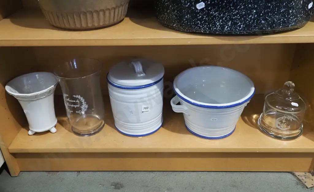 ceramic pail, lidded canisters, vases Image 1++