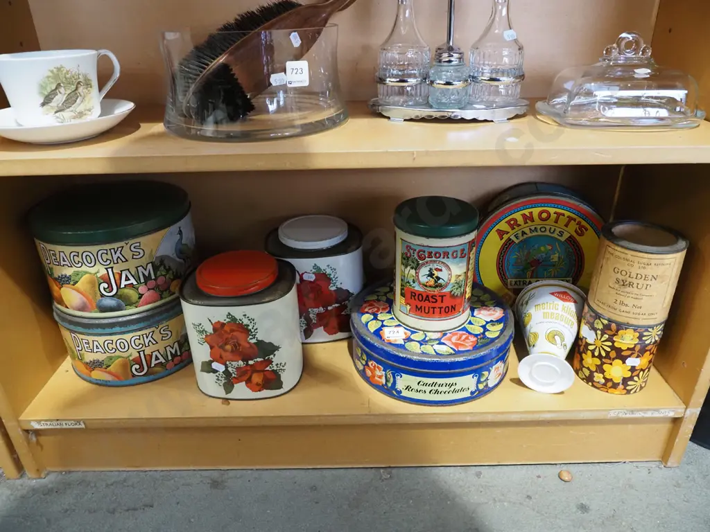 shelf of vintage tins Image 1++