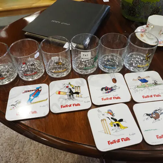 Footrot Flats glasses, coasters