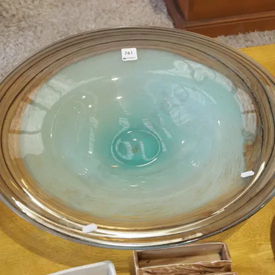 large glass footed fruit bowl Diam450