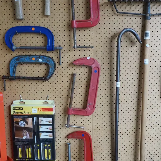 3x G clamps - blue dots
