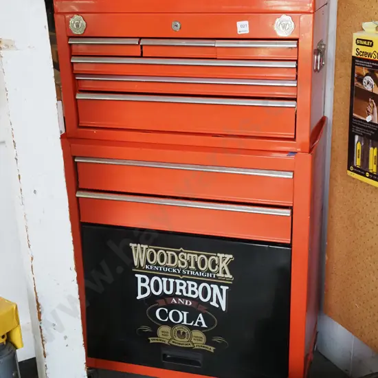 Woodstock Bourbon and Cola 2 piece tool chest on casters H1110 