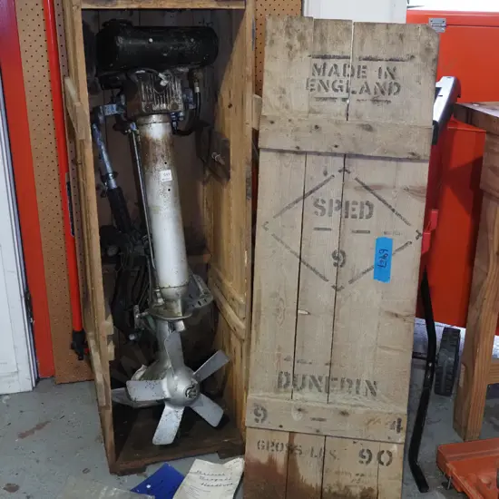 Seagull 9 speed outboard motor in original packing case - As Is No Returns