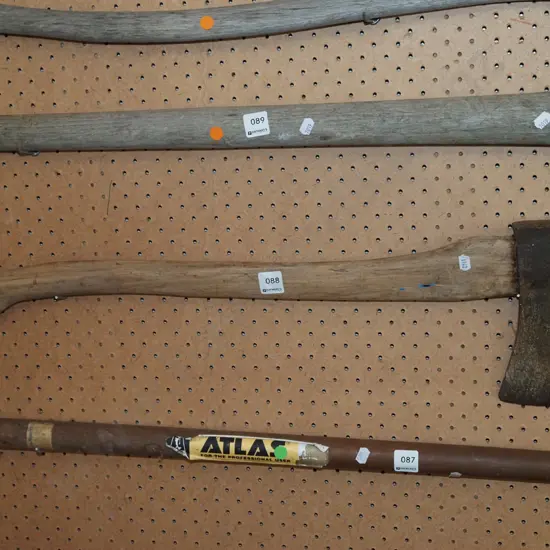 wooden handled axe