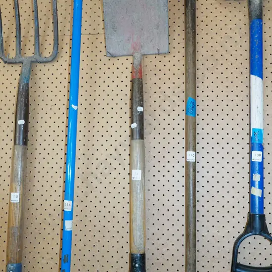 wooden handled garden spade