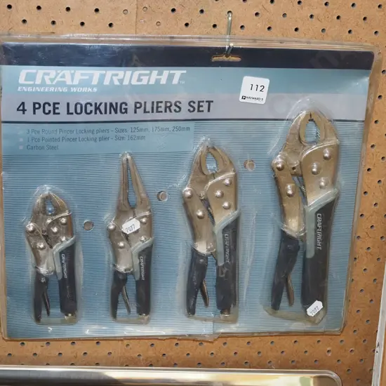 Craftright 4 piece locking pliers set