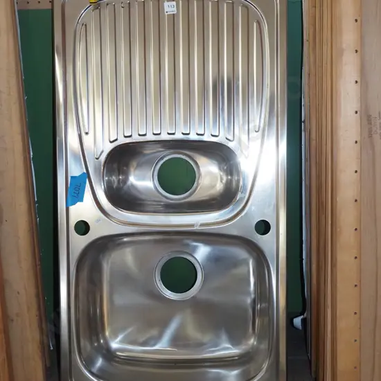 twin basin stainless steel sink H970 W510