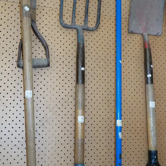 wooden handled garden fork