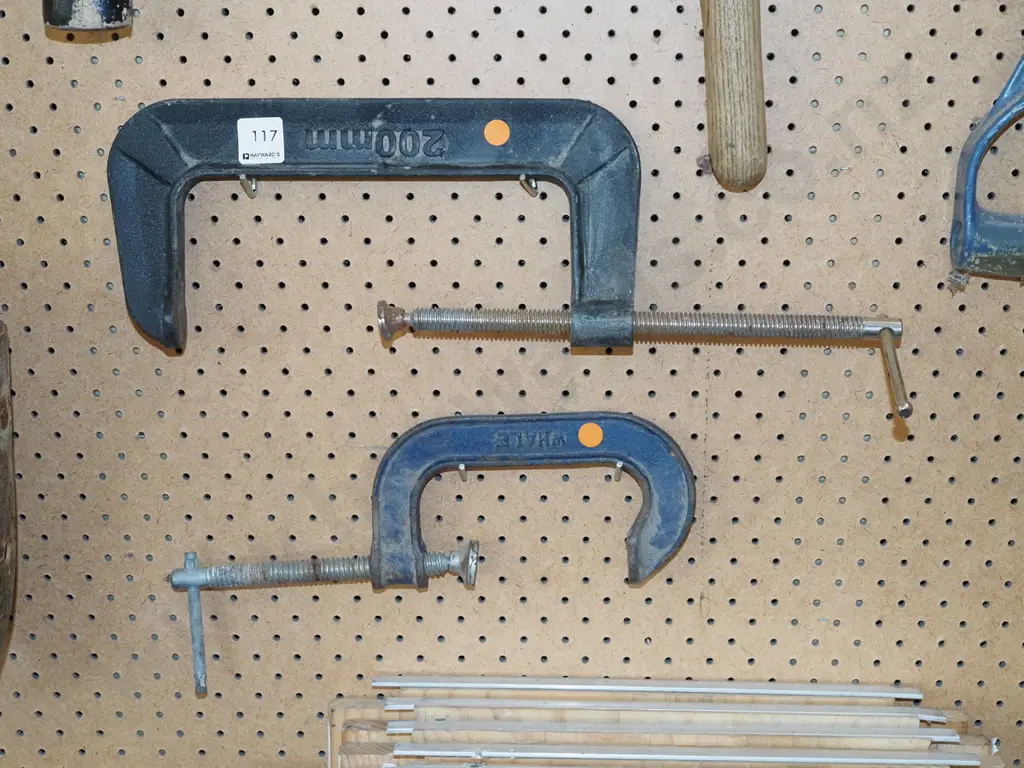 2x G clamps - orange dots Image 1++