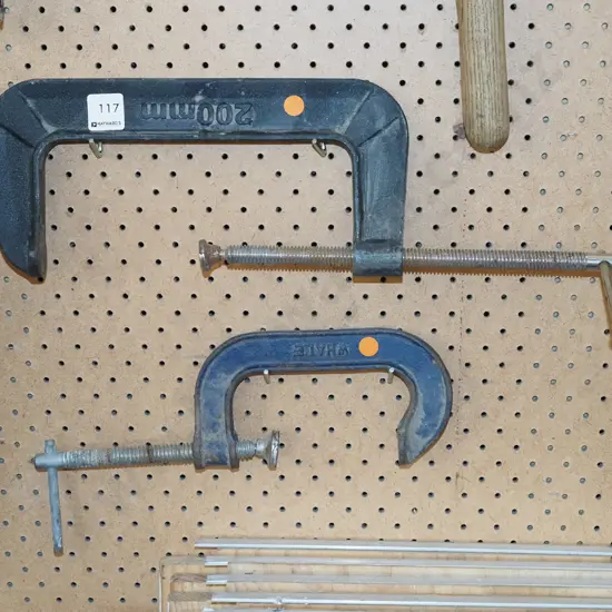 2x G clamps - orange dots