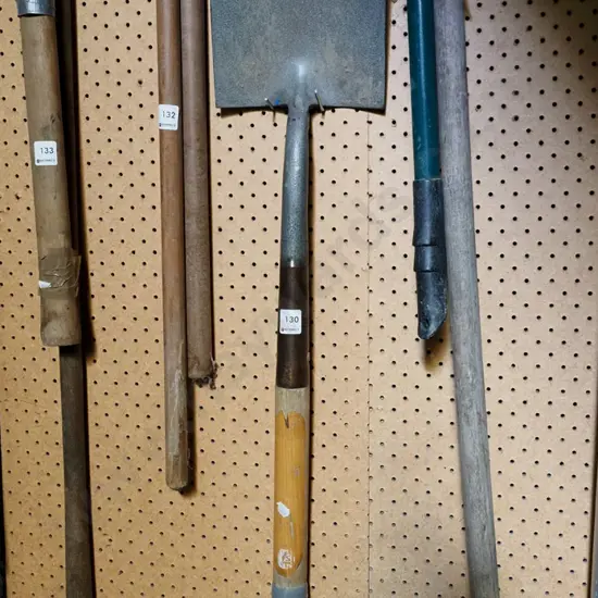 wooden handled garden spade