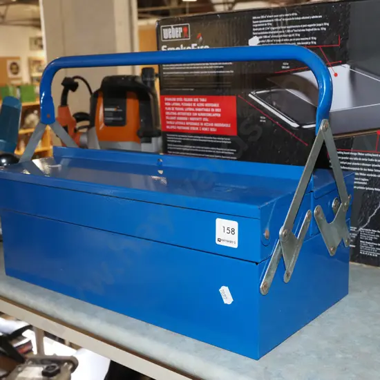 blue metal  concertina tool box