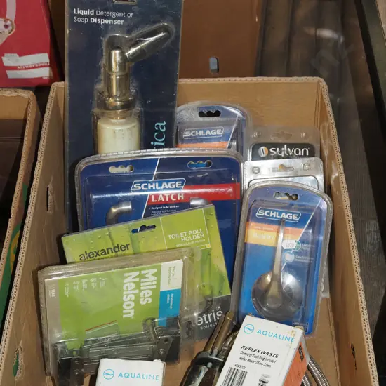 box; door hardware, tap hardware etc