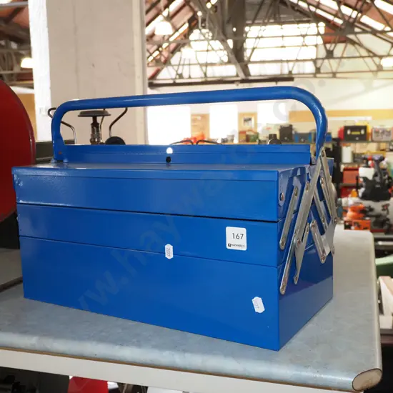 blue metal  concertina tool box