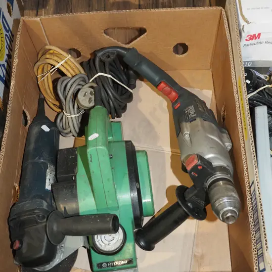 box; drill, grinder, electric planer