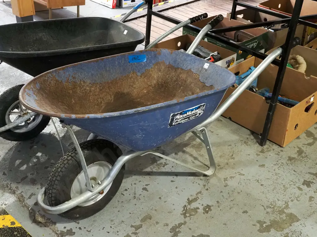 blue metal wheelbarrow - some deterioration to paint Image 1++