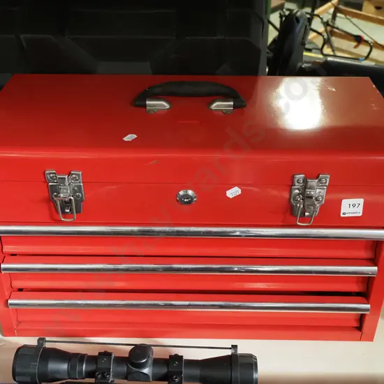 red metal tool box