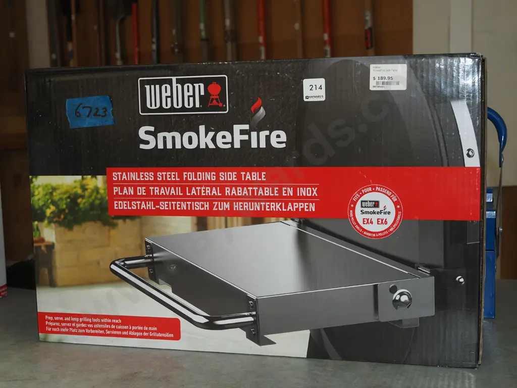 box; Weber stainless steel folding bbq side table Image 1++