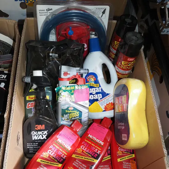 box; car cleaning supplies