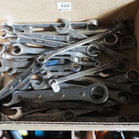 box; various spanners