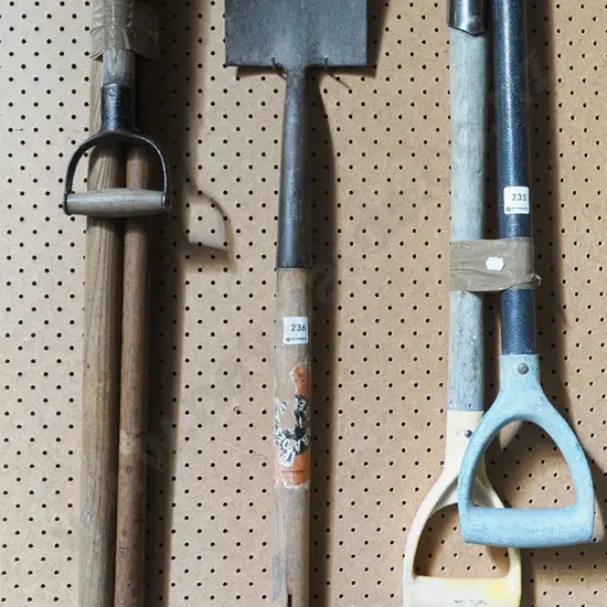 wooden handled garden spade